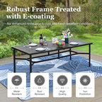 HERA'S HOUSE Outdoor Dining Sets for 8, 9 Pieces Patio Table and Chairs Set, 83” Rectangle Metal Table with Textilene Chairs for Backyard Garden Lawn
