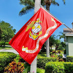 US Marine Corps USMC Flag Outdoor 3x5 Double Sided- 3Ply Heavy Duty 240D Nylon(All Weather)- United States Marine Corps Flag- 2 Brass Grommets & 4 Rows Stitched