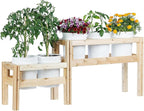 Greenes Fence Two-Tiers Five Bucket Elevated Cedar Wood Garden Frame, 69 in. x 16 in. x 30 in. - Made in USA with North American Cedar
