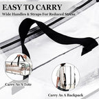 4 Pcs 24 Gallon Large Moving Bags with Zipper and Handles Foldable Storage Duffle Bags Heavy Duty Extra Large Totes for College Dorm Travel Clothes Blankets Bedding Moving (Clear)