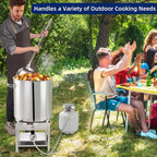 ARC 100QT Stainless Steel Pot with 200,000 BTU Propane Burner - Seafood Boil Pot, Crab Boil Pot, Lobster Pot, Shrimp Boil Pot, Tamale Steamer Pot with Basket and Turkey Fryer Burner