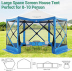 COBIZI 12x12 pop up Gazebo on Clearance Screen Canopy Tent, Camping Outdoor Screened Gazebo with Sidewalls, Portable Hub Tent with Carrying Bag and Ground Stakes, Blue