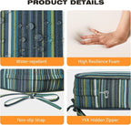 Sunbrella Square Corner Seat Cushions, 19" x 19" x 3", Set of 4, Indoor Outdoor Water Repellent Universal Chair Pads with Ties for Patio Furniture, Garden Deck Dining Chairs, Beach Stripe Lagoon