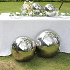 Balsa Circle 16 in Silver Stainless Steel Globe Gazing Reflective Mirror Balls Outdoor Garden Decor Centerpieces Wedding Party Events Reception Home Decorations Modern Ornaments Landscaping Accents