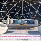 12FT Garden Dome Tent, Geodesic Dome Greenhouse with PVC Clear Cover, Waterproof Garden Bubble Dome Tent House with 2 x 10M Light Strings for Outdoor, Patio, Backyard, Party (Green Edge, 10FT/3M)