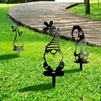 Metal Garden Gnomes Decor (3 Pack) - 12.5" Large Outdoor Decorative Stakes,Steel Funny Gnome Statues for Yard Art, Patio, Lawn, Spring & Easter Outdoor Decorations
