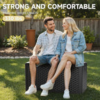 80 Gallon Resin Storage Box, All-Weather, Lockable Multi-Purpose Deck Box for Outdoor Cushions, Patio Items, and Garden Equipment, (Pure Black)