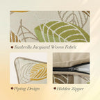 Outdoor Sunbrella Decorative Pillows Pack of 4, 16" x 16" Outdoor Pillow Set for Couch Bed Throw Patio Sofa, Momento Spring