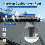 Outdoor Hardtop Gazebo for Patio 10x14FT with Resin-Galvanized Steel Roof, Metal Hard Top Gazebo with Gutters, Heavy Duty Gazebos All Season with Curtains & Netting, for Deck, Backyard, Hot Tub