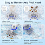 (2025 Upgraded) Cordless Pool Vacuum with Telescopic Pole, 60 Min Powerful Suction & Transparent Head, Rechargeable Handheld Cleaner for Above Ground Pools, Inground Pools, Hot Tubs and Spa