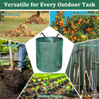 Reusable Yard Waste Bags, 3 Packs 80 Gallons Lawn and Leaf Garden Bags with Reinforced Carry Handles Heavy Duty Garden Waste Bags Camping Yard Recycling Trash Bags for Debris Leaves Grass