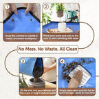 LASZOLA 45 pcs Repotting Set with Potting Mat Tiny Tools for Indoor Plants Succulents, Gardening Bag Kit with Waterproof Tray and Mini Tools, Ideal for Soil Replacement Seedling Transplanting, Blue