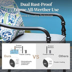 Patio Table and Chairs Set of 8, All Weather Breathable Metal Mesh Patio Chair with Gourd-Shaped Armrests, 60x60 Square Table with Umbrella Hole, 9 Pcs Metal Frame Patio Dining Set