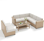 Patio Furniture Set, 8 Piece Outdoor Rattan Wicker Sectional Conversation Set with 5.5" Thick Waterproof Cushions and Coffee Table
