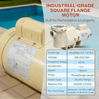 Swimables 011514 WhisperFlo 1.5 HP Single Speed Pool Pump - High Performance Premium WhisperFlo Pool Pumps Replacement - Quiet, Energy Efficient 1.5 HP Inground Pool Pump for Long-Lasting Power