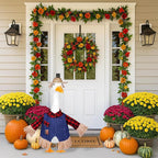 Scarecrow Goose Outfits Halloween Porch Goose Costume for 23inch Thankgiving Geese Clothes Fall Outdoor Garden Yard Patio Lawn Decor