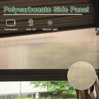 12’ x 20’ Lean to Gazebo, Outdoor Wall Mounted Gazebo Aluminum Frame, Hardtop Pergola with Galvanized Steel Sloping Roof for Patio Deck Garden Backyard, Curtain and Netting Included