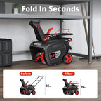 21-Inch 212cc Gas Snow Blower, Single-Stage Snow Thrower with Recoil Start, 180° Adjustable Chute, 21" Clearing Width, 8-in Wheels, Lightweight Snow Removal for Driveway & Sidewalks