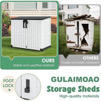 Horizontal Resin Storage Shed 36 Cu Ft with Lockable Doors, Portable Outdoor Storage Cabinet -Easy to Assemble,Sheds & Outdoor Storage, Waterproof Outdoor Storage Box for Backyards