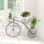 Sorbus Tricycle Plant Stand - Flower Pot Cart Holder - Ideal for Home, Garden, Patio - Great Gift for Plant Lovers, Housewarming, Mother’s Day - Parisian Style (Black)