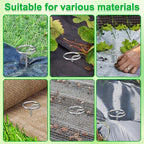 40 Pcs 6-Inch Heavy-Duty Galvanized Landscape Staples – Thickened 8 Gauge Circle Top Pins, Rust-Resistant for Weed Barrier, Landscape Fabric, and Garden Projects