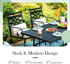 Sophia and William Outdoor Patio Dining Set for 4, Patio Table and Chairs Removable Seat Cushions, Patio Dining Table