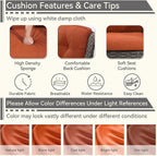 7 Pieces Outdoor Patio Conversation Set, Wicker Furniture Set Includes 3-Seat Sofa, Patio Rattan Dining Chair Set of 4, 2 Ottomans, for Porch, Yard, Mixed Brown Rattan, Orange