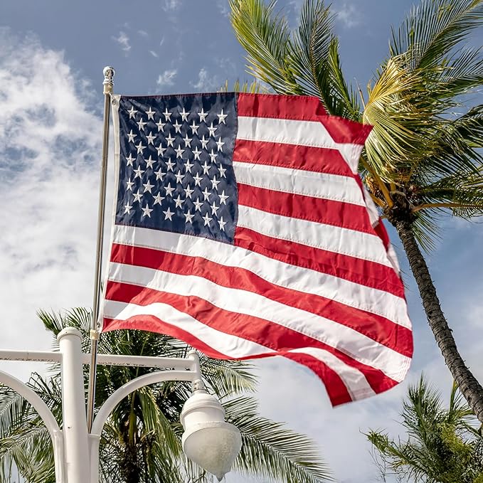 High Wind American Flag for Outdoor 30x50 Ft - Heavy Duty Allegiance US Flag with Embroidered Stars, Sewn Stripes & Brass Grommets All Weather Fade Resistant for Outside Use
