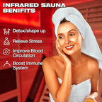 Infrared Sauna,2 Person Luxurious Indoor Sauna with Recliner, Wooden Sauna with 7-Color Starry Ceiling,9 Heating Tubes,5 Carbon Panels,2-in-1 Door Handle,Himalayan Salt Brick,220V