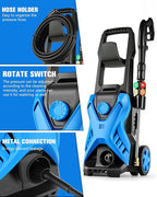 Electric Pressure Washer, 2.8 GPM High Power Washer Adjustable Pressure 2500PSI-5000PSI with 33FT Extension Hose, 4 Nozzles and Soap Bottle for Cars/Fences/Driveways