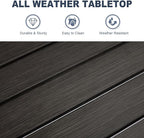 VICLLAX Round Patio Dining Table, Metal Outdoor Bistro Table with Storage Shelf for Balcony Garden Deck, 27.6" Ash Grey