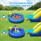 JOYMOR Commercial Inflatable Bounce House w/Slide and Pool for Adults and Big Kids, 12x12FT Jumping Area, 100% PVC Vinyl Water Slide with Water Cannon for Outdoor Backyard (No Blower)