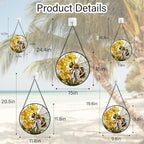 Stained Glass Window Hanging - Yellow Bees Gathering Flowers Sun Catcher for Door Garden Home Decor Cute Suncatcher Christmas Mother's Day Birthday Gifts for Women Men Mom Nana 6.3 in