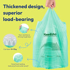 5 Gallon 200 Counts Small Green Trash Bags with Handle, Ocean Fishing Nets Upcycling, Sage & Sea Salt Scented, Plastic Garbage Bags, Waste Bag for Kitchen, Bathroom, Office and Pets