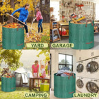 Remiawy Reusable Yard Waste Bags, 3 Packs 72 Gallons Lawn and Leaf Garden Bags with Reinforced Carry Handles Heavy Duty Garden Waste Bags Camping Yard Recycling Trash Bags for Debris Leaves Grass