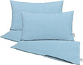 RSH DECOR: Sunbrella Pillow Covers Set of 4 | Covers Only - 26" x 16" | Outdoor Lumbar Pillow Covers Crafted with Sunbrella Performance Fabric | Canvas Air Blue