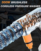 Cordless Pressure Washer, 900PSI Portable Power Washer with 3.0Ah Battery, 1.8Max GPM Cordless Power Washer Battery Operated with 6-in-1 Nozzle, Foam Pot, 16ft Hose, suit for Car/Floor/Garden