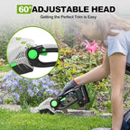 Cordless Hedge Trimmer,21v Electric Grass Shears & Shrub Trimmers,Handheld 2-in-1 Battery Powered Hedge Trimmer for Patio/Lawn, Gardening Tools, Included Charger (Gray-Green+1* Battery)
