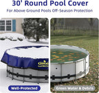 Pool Covers for Above Ground Pools - 30 ft Round Winter Pool Cover, Extra Durable Cold- and UV-Resistant Heavy-Duty Swimming Pool Cover for Winterizing