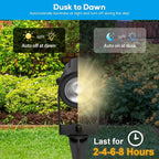 ZYAN Low Voltage Landscape Spotlights LED Landscape Lighting with Sensor, IP65 Waterproof Outdoor Lights for Yard Garden Pathway, Plant Tree Spoltights Dimmable with Timer, Auto ON/Off (4 Pack)