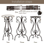 Metal Plant Stand Indoor Outdoor, Heavy Duty Flower Pot Stands 22.5 Inch Tall, Single Plants Pedestal Table for Planter Patio Farmhouse Garden Porch, Brown(1 Pack)