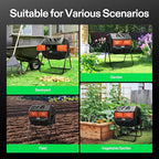 VIVOSUN Outdoor Tumbling Composter Dual Rotating Batch Compost Bin, 43 Gallon Orange Door