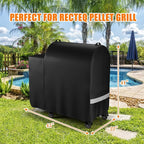Hisencn Grill Cover for Recteq RT-590, Recteq Deck Boss 590 Wood Pellet Smoker Grill, Heavy Duty Waterproof Grill Cover with Reflective Strips, Moisture Proof Vents and Drawstring, Outdoor BBQ