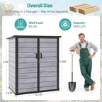 Outdoor Storage Shed, 56.8 Cu.Ft Resin Shed, 4.6 x 5.6 FT Waterproof Garden Tool Shed with Double Doors & Adjustable Shelves, Backyard Storage Cabinet for Tools, Bikes & Patio Furniture (Darkgray)