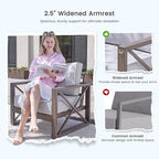 UDPATIO 4 Piece Faux Wood Aluminum Patio Furniture Set Modern Patio Conversation Set with Coffee Table for Balcony, Backyard, Deck, 600D Waterproof Furniture Cover Included, Light Grey