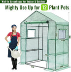 Greengro Greenhouse, 28 x 57 x 76'' Greenhouses for Outdoors, Small Plant Green House with Screen Windows, 3 Tiers 4 Shelves, Durable PE Cover, Plastic Portable Wall in Greenhouses for Outside Indoor
