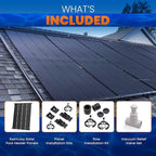 Industrial Grade Solar Pool Heater DIY Kit - Superior High-Wind Strapless Mounting System & Maximum Freeze Resistance (10-4'x9.5' / 380 Square Feet)