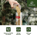 Kingsyard 6 Ports Tube Bird Feeder for Outdoors Hanging, Removable Base and Perch, Easy to Clean & Refill, Premium Hard Plastic, Attracting for Finches Cardinals Bluebirds (Green)