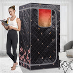 Smartmak Portable Far Infrared Sauna, Full Size Indoor Sauna Tent, Personal Infrared Sauna Spa for Home, with Heated Footpad and Reinforced Chair (Gray, 33.88" x 33.88" x 66.59")