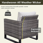 Rilyson Wicker Outdoor Patio Chairs Set of 2-2 Piece Rattan Chairs with Waterproof Wicker,Comfortable Cushions and Sturdy Metal Frame for Outside Porch Deck Backyard(Mixed Grey/Beige)